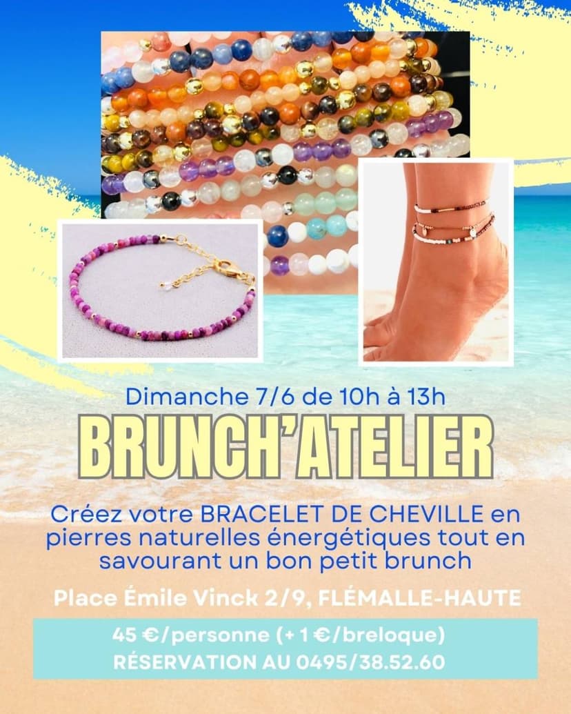 Bracelet de cheville en pierres naturelles & Brunch